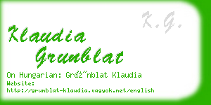 klaudia grunblat business card